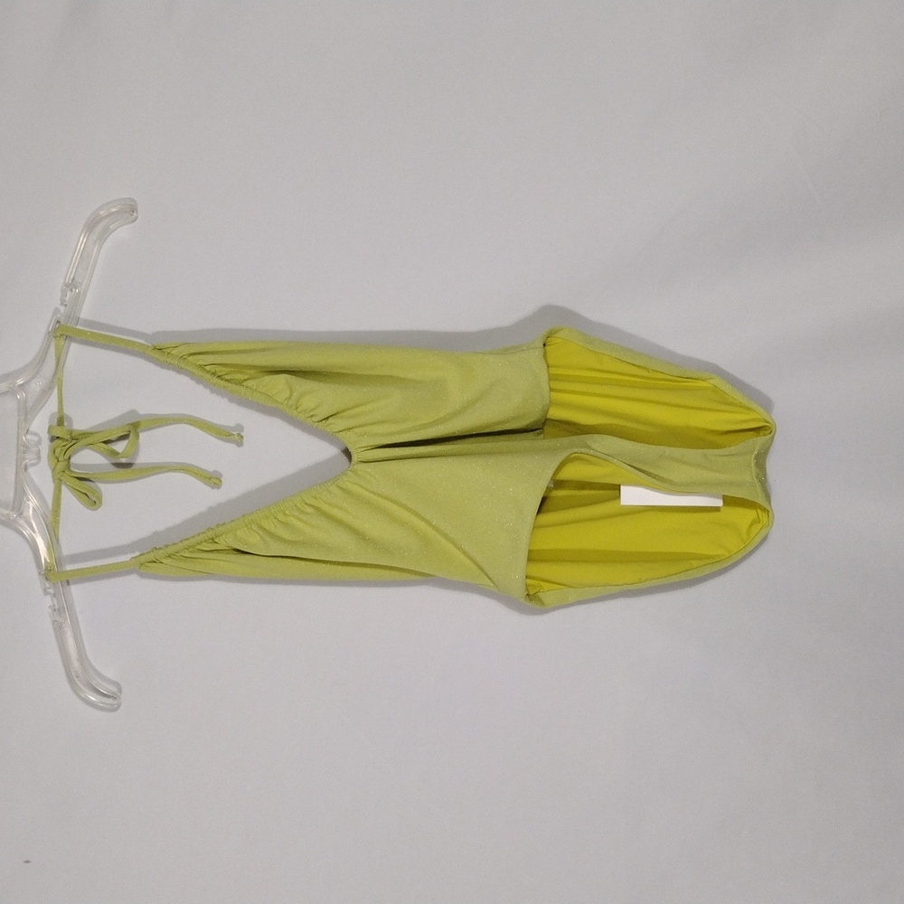 NWT Dippin' Daisy's Cyber Lime Sparkle Lindsay One Piece High Cut Swimsuit Sz XS